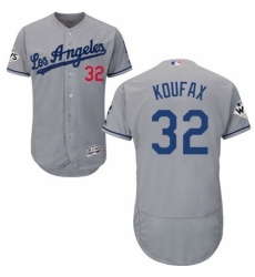 Mens Majestic Los Angeles Dodgers 32 Sandy Koufax Authentic Grey Road 2017 World Series Bound Flex Base Jersey Mens Majestic Los Angeles Dodgers 32 Sandy Koufax Authentic Grey Road 2017 World Series Bound Flex Base Jersey