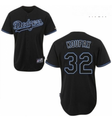 Mens Majestic Los Angeles Dodgers 32 Sandy Koufax Replica Black Fashion MLB Jersey Mens Majestic Los Angeles Dodgers 32 Sandy Koufax Replica Black Fashion MLB Jersey