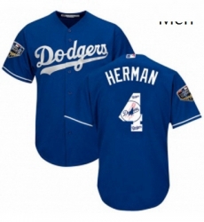 Mens Majestic Los Angeles Dodgers 4 Babe Herman Authentic Royal Blue Team Logo Fashion Cool Base 2018 World Series MLB Jersey Mens Majestic Los Angeles Dodgers 4 Babe Herman Authentic Royal Blue Team Logo Fashion Cool Base 2018 World Series MLB Jersey