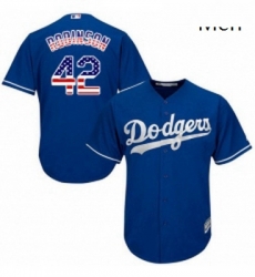 Mens Majestic Los Angeles Dodgers 42 Jackie Robinson Replica Royal Blue USA Flag Fashion Cool Base MLB Jersey Mens Majestic Los Angeles Dodgers 42 Jackie Robinson Replica Royal Blue USA Flag Fashion Cool Base MLB Jersey