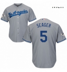 Mens Majestic Los Angeles Dodgers 5 Corey Seager Replica Grey Road 2017 World Series Bound Cool Base MLB Jersey Mens Majestic Los Angeles Dodgers 5 Corey Seager Replica Grey Road 2017 World Series Bound Cool Base MLB Jersey