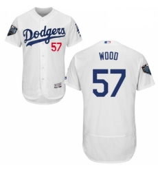 Mens Majestic Los Angeles Dodgers 57 Alex Wood White Home Flex Base Authentic Collection 2018 World Series Jersey Mens Majestic Los Angeles Dodgers 57 Alex Wood White Home Flex Base Authentic Collection 2018 World Series Jersey