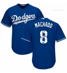Mens Majestic Los Angeles Dodgers 8 Manny Machado Authentic Royal Blue Team Logo Fashion Cool Base MLB Jerse Mens Majestic Los Angeles Dodgers 8 Manny Machado Authentic Royal Blue Team Logo Fashion Cool Base MLB Jerse