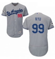 Mens Majestic Los Angeles Dodgers 99 Hyun Jin Ryu Authentic Grey Road 2017 World Series Bound Flex Base Jersey Mens Majestic Los Angeles Dodgers 99 Hyun Jin Ryu Authentic Grey Road 2017 World Series Bound Flex Base Jersey