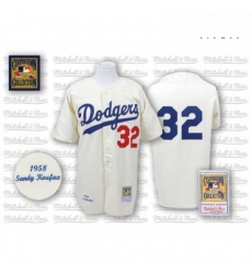 Mens Mitchell and Ness Los Angeles Dodgers 32 Sandy Koufax Authentic White Throwback MLB Jersey Mens Mitchell and Ness Los Angeles Dodgers 32 Sandy Koufax Authentic White Throwback MLB Jersey