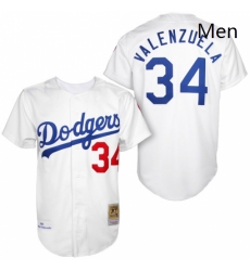 Mens Mitchell and Ness Los Angeles Dodgers 34 Fernando Valenzuela Authentic White 1955 Throwback MLB Jersey Mens Mitchell and Ness Los Angeles Dodgers 34 Fernando Valenzuela Authentic White 1955 Throwback MLB Jersey