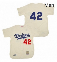Mens Mitchell and Ness Los Angeles Dodgers 42 Jackie Robinson Authentic Cream Throwback MLB Jersey Mens Mitchell and Ness Los Angeles Dodgers 42 Jackie Robinson Authentic Cream Throwback MLB Jersey