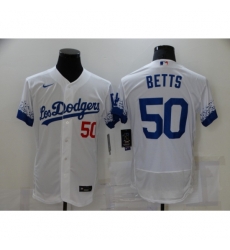 Men's Nike Los Angeles Dodgers #50 Mookie Betts White Elite City Player Jersey Men's Nike Los Angeles Dodgers #50 Mookie Betts White Elite City Player Jersey