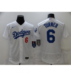 Men's Nike Los Angeles Dodgers #6 Trea Turner White Elite Jersey Men's Nike Los Angeles Dodgers #6 Trea Turner White Elite Jersey