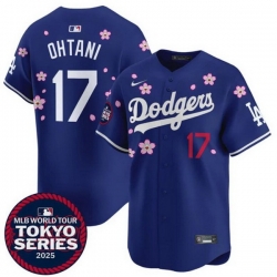 Women Los Angeles Dodgers 17 Shohei Ohtani Royal 2025 Tokyo Series Limited Stitched Baseball Jersey