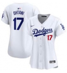 Women Los Angeles Dodgers 17 Shohei Ohtani White Blue Vin Patch Cool Base Stitched Baseball Jersey Women Los Angeles Dodgers 17 Shohei Ohtani White Blue Vin Patch Cool Base Stitched Baseball Jersey