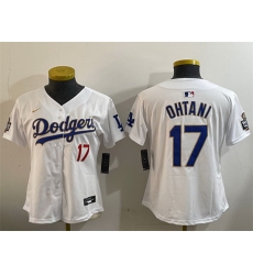 Women Los Angeles Dodgers 17 Shohei Ohtani White Gold 2024 World Series Home Limited Stitched Baseball Jersey 28Run Small 29 Women Los Angeles Dodgers 17 Shohei Ohtani White Gold 2024 World Series Home Limited Stitched Baseball Jersey 28Run Small 29