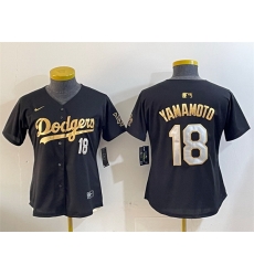 Women Los Angeles Dodgers 18 Yoshinobu Yamamoto Black Gold Limited Stitched Baseball Jersey 28Run Small 29 Women Los Angeles Dodgers 18 Yoshinobu Yamamoto Black Gold Limited Stitched Baseball Jersey 28Run Small 29