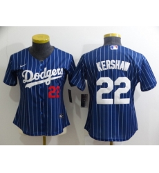 Women Los Angeles Dodgers 22 Clayton Kershaw Blue Stitched Baseball Jersey Women Los Angeles Dodgers 22 Clayton Kershaw Blue Stitched Baseball Jersey
