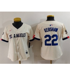 Women Los Angeles Dodgers 22 Clayton Kershaw Cream Stitched Jersey Women Los Angeles Dodgers 22 Clayton Kershaw Cream Stitched Jersey
