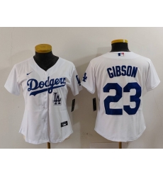 Women Los Angeles Dodgers 23 Kirk Gibson White Stitched Jersey 2 Women Los Angeles Dodgers 23 Kirk Gibson White Stitched Jersey 2