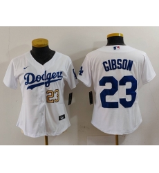 Women Los Angeles Dodgers 23 Kirk Gibson White Stitched Jersey 5 Women Los Angeles Dodgers 23 Kirk Gibson White Stitched Jersey 5