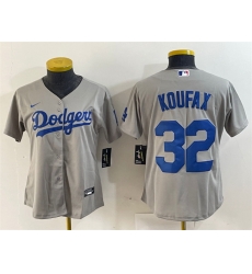 Women Los Angeles Dodgers 32 Sandy Koufax Grey Stitched Jersey Women Los Angeles Dodgers 32 Sandy Koufax Grey Stitched Jersey
