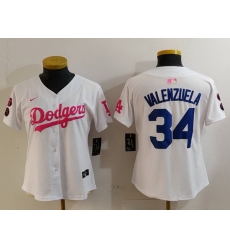 Women Los Angeles Dodgers 34 Fernando Valenzuela White Pink Vin 26 Kobe Patch Stitched Baseball Jersey Women Los Angeles Dodgers 34 Fernando Valenzuela White Pink Vin 26 Kobe Patch Stitched Baseball Jersey