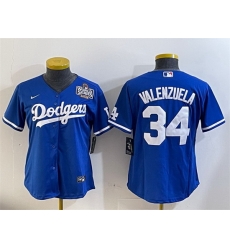 Women Los Angeles Dodgers 34 Toro Valenzuela Blue 2024 World Series Cool Base Stitched Baseball Jersey Women Los Angeles Dodgers 34 Toro Valenzuela Blue 2024 World Series Cool Base Stitched Baseball Jersey