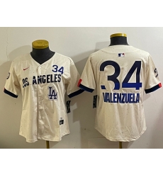 Women Los Angeles Dodgers 34 Toro Valenzuela Cream 2024 City Connect Limited Stitched Baseball Jersey 1 Women Los Angeles Dodgers 34 Toro Valenzuela Cream 2024 City Connect Limited Stitched Baseball Jersey 1