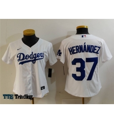 Women Los Angeles Dodgers #37 Teoscar Hernandez White Jersey Women Los Angeles Dodgers #37 Teoscar Hernandez White Jersey