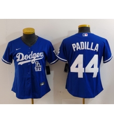 Women Los Angeles Dodgers 44 Vicente Padilla Blue Stitched Jersey 1 Women Los Angeles Dodgers 44 Vicente Padilla Blue Stitched Jersey 1