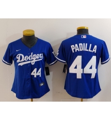 Women Los Angeles Dodgers 44 Vicente Padilla Blue Stitched Jersey 3 Women Los Angeles Dodgers 44 Vicente Padilla Blue Stitched Jersey 3