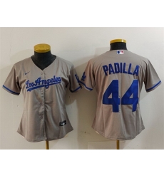 Women Los Angeles Dodgers 44 Vicente Padilla Grey Stitched Jersey 1 Women Los Angeles Dodgers 44 Vicente Padilla Grey Stitched Jersey 1