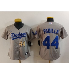 Women Los Angeles Dodgers 44 Vicente Padilla Grey Stitched Jersey 3 Women Los Angeles Dodgers 44 Vicente Padilla Grey Stitched Jersey 3