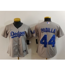Women Los Angeles Dodgers 44 Vicente Padilla Grey Stitched Jersey Women Los Angeles Dodgers 44 Vicente Padilla Grey Stitched Jersey