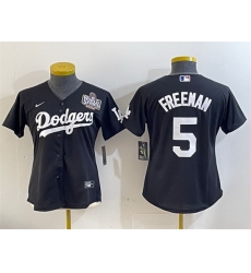 Women Los Angeles Dodgers 5 Freddie Freeman Black 2024 World Series Cool Base Stitched Baseball Jersey Women Los Angeles Dodgers 5 Freddie Freeman Black 2024 World Series Cool Base Stitched Baseball Jersey
