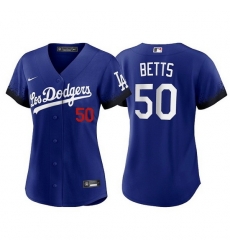 Women Los Angeles Dodgers 50 Mookie Betts 2021 Royal City Connect Cool Base Stitched Baseball Jersey Women Los Angeles Dodgers 50 Mookie Betts 2021 Royal City Connect Cool Base Stitched Baseball Jersey