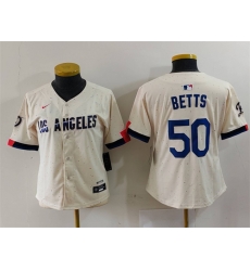 Women Los Angeles Dodgers 50 Mookie Betts Cream Stitched Jersey Women Los Angeles Dodgers 50 Mookie Betts Cream Stitched Jersey