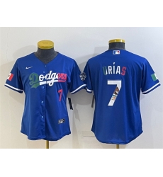 Women Los Angeles Dodgers 7 Julio Urias Royal Mexico Cool Base Stitched Jersey Women Los Angeles Dodgers 7 Julio Urias Royal Mexico Cool Base Stitched Jersey