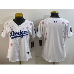 Women Los Angeles Dodgers Blank White 2025 Tokyo Series Limited Stitched Baseball Jersey