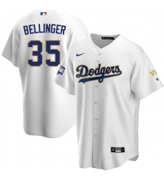Women Los Angeles Dodgers Cody Bellinger 35 Championship Gold Trim White Limited All Stitched Cool Base Jersey Women Los Angeles Dodgers Cody Bellinger 35 Championship Gold Trim White Limited All Stitched Cool Base Jersey