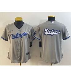 Women Los Angeles Dodgers Grey Team Big Logo Stitched Jersey 1 Women Los Angeles Dodgers Grey Team Big Logo Stitched Jersey 1
