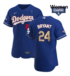 Women Los Angeles Dodgers Kobe Bryant Gold Program Designed Edition Blue Flex Base Stitched Jersey Women Los Angeles Dodgers Kobe Bryant Gold Program Designed Edition Blue Flex Base Stitched Jersey