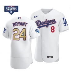 Women Los Angeles Dodgers Kobe Bryant Gold Program Designed Edition White Flex Base Stitched Jersey Women Los Angeles Dodgers Kobe Bryant Gold Program Designed Edition White Flex Base Stitched Jersey