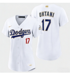 Women Los Angeles Dodgers Shohei Ohtani Nike White 2026 Gold Collection Stadium Jersey Women Los Angeles Dodgers Shohei Ohtani Nike White 2026 Gold Collection Stadium Jersey
