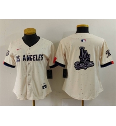 Women Los Angeles Dodgers Team Big Logo Cream 2024 City Connect Limited Stitched Jersey 3 Women Los Angeles Dodgers Team Big Logo Cream 2024 City Connect Limited Stitched Jersey 3