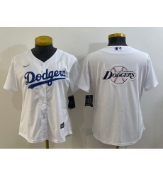 Women Los Angeles Dodgers White Team Big Logo Stitched Jersey Women Los Angeles Dodgers White Team Big Logo Stitched Jersey