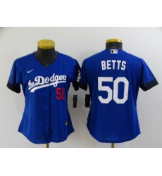 Women Nike Los Angeles Dodgers #50 Mookie Betts Blue Elite City Player Jersey Women Nike Los Angeles Dodgers #50 Mookie Betts Blue Elite City Player Jersey