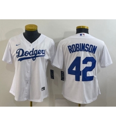 Women's Los Angeles Dodgers #42 Jackie Robinson White Stitched MLB Cool Base Nike Jersey Women's Los Angeles Dodgers #42 Jackie Robinson White Stitched MLB Cool Base Nike Jersey