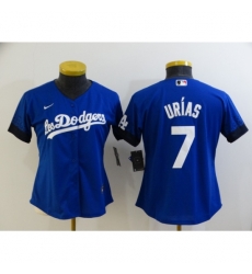 Women's Los Angeles Dodgers #7 Julio Urias Blue City Player Jersey Women's Los Angeles Dodgers #7 Julio Urias Blue City Player Jersey