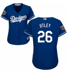 Womens Majestic Los Angeles Dodgers 26 Chase Utley Authentic Royal Blue Alternate Cool Base 2018 World Series MLB Jersey Womens Majestic Los Angeles Dodgers 26 Chase Utley Authentic Royal Blue Alternate Cool Base 2018 World Series MLB Jersey