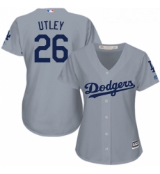 Womens Majestic Los Angeles Dodgers 26 Chase Utley Replica Grey Road Cool Base MLB Jersey Womens Majestic Los Angeles Dodgers 26 Chase Utley Replica Grey Road Cool Base MLB Jersey