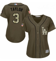 Womens Majestic Los Angeles Dodgers 3 Chris Taylor Replica Green Salute to Service MLB Jersey Womens Majestic Los Angeles Dodgers 3 Chris Taylor Replica Green Salute to Service MLB Jersey