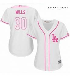 Womens Majestic Los Angeles Dodgers 30 Maury Wills Replica White Fashion Cool Base MLB Jersey Womens Majestic Los Angeles Dodgers 30 Maury Wills Replica White Fashion Cool Base MLB Jersey